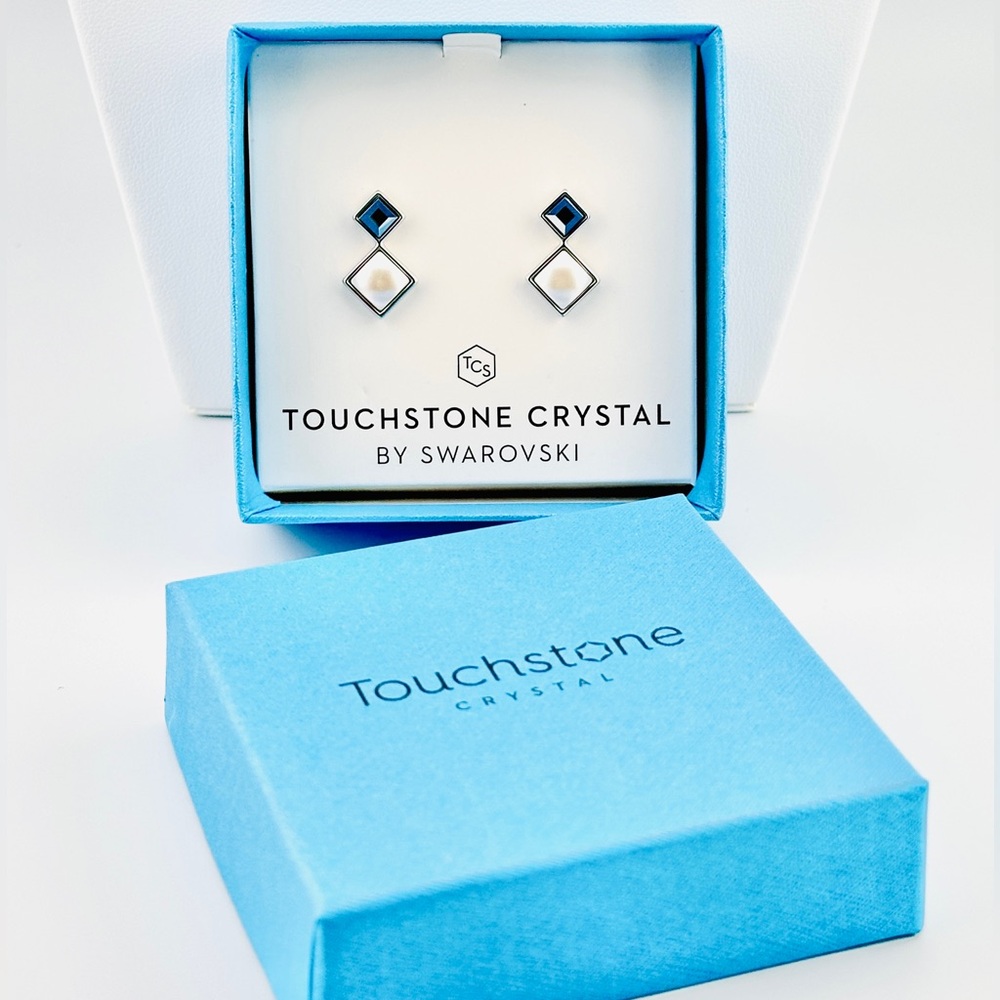 Greyed Out Earrings 
Touchstone Crystal by Swarovski